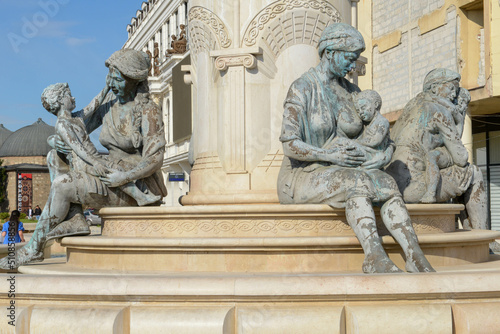 the fountain of the Mothers at Skopje on Macedonia