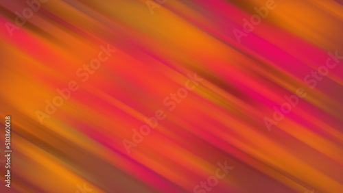 Twisted vibrant iridescent gradient blurred of pink brown and orange colors with smooth movement of the gradient in the frame with copy space. Abstract sideways lines concept
