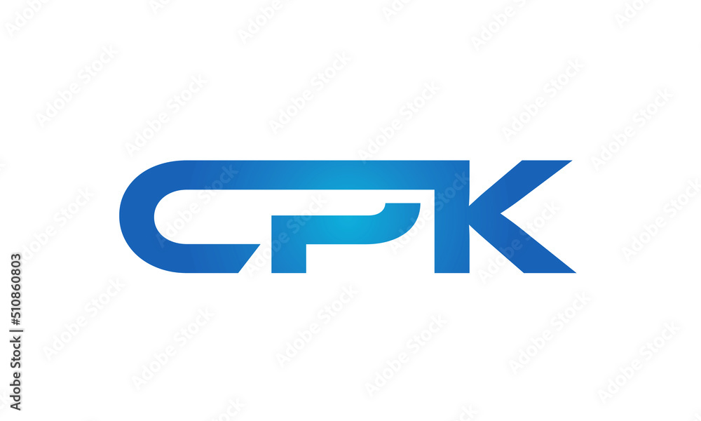 Connected CPK Letters logo Design Linked Chain logo Concept Connected CPK Letters logo Design Linked Chain logo Concept
