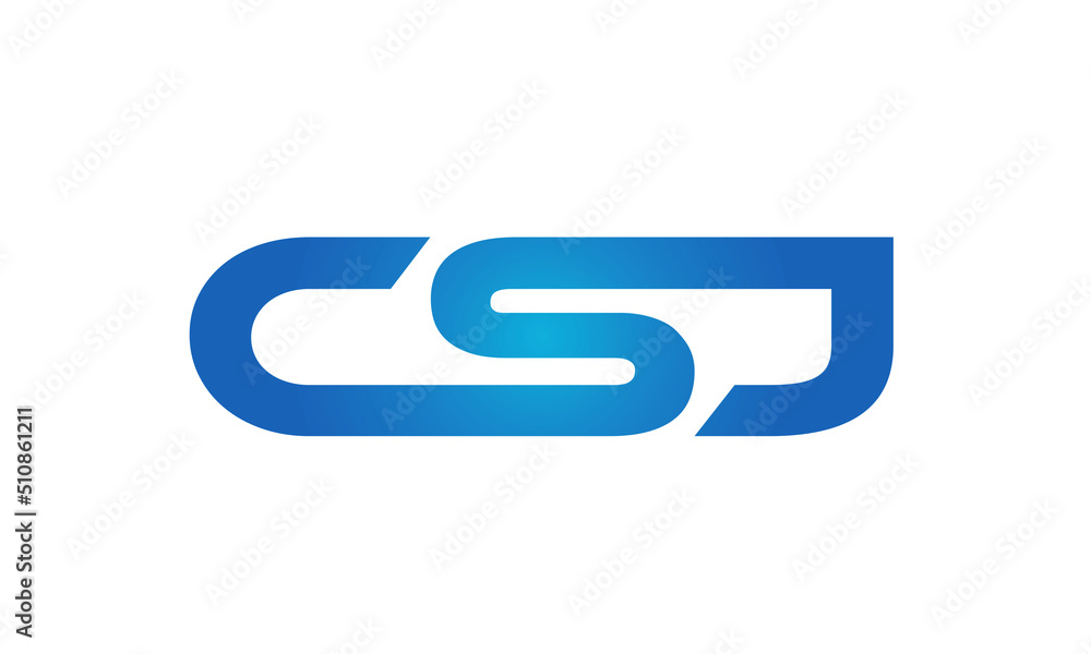 Connected CSJ Letters logo Design Linked Chain logo Concept Connected CSJ Letters logo Design Linked Chain logo Concept