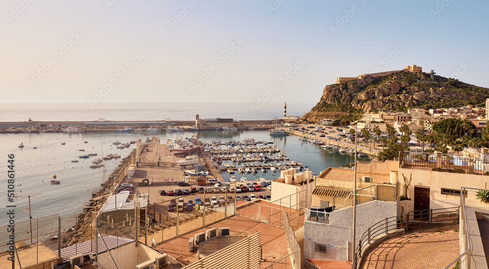 panoramic aguilas town port travel aerial landscape