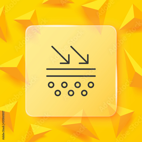 Skin hydration set icon. Skin care cream, sunscreen, pore cleaning, acne protection. Moisturizing the skin concept. Glassmorphism style. Vector line icon for Business and Advertising