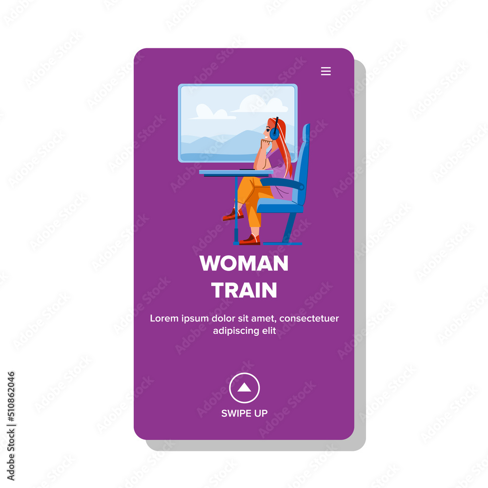 woman train vector. travel girl, happy journey, railway person window woman train character. people flat cartoon illustration woman train vector. travel girl, happy journey, railway person window woman train character. people flat cartoon illustration