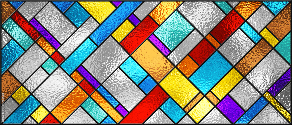 custom made wallpaper toronto digitalStained glass window. Abstract colorful stained-glass background. Art Deco geometric decor for interior. Modern pattern. Luxury modern interior. Transparency. Multicolor template for design interior.