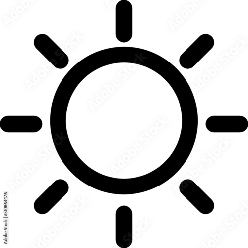 Sun icon. Symbol of Weather icon with trendy flat line style icon for web, logo, app, UI design. isolated on white background.eps
