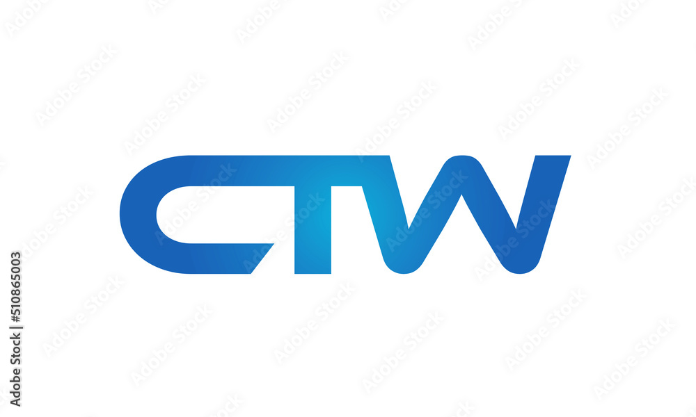 Connected CTW Letters logo Design Linked Chain logo Concept Connected CTW Letters logo Design Linked Chain logo Concept