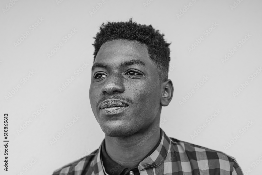 Obraz premium Portrait of young african man - Black and white editing