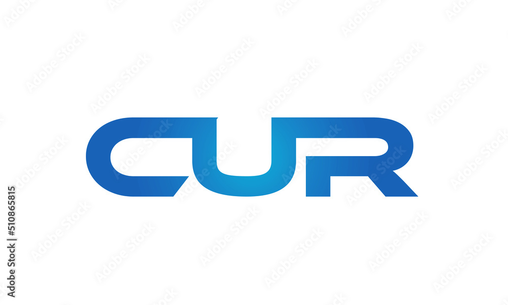 Connected CUR Letters logo Design Linked Chain logo Concept Connected CUR Letters logo Design Linked Chain logo Concept