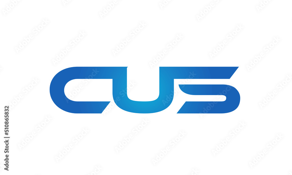 Connected CUS Letters logo Design Linked Chain logo Concept Connected CUS Letters logo Design Linked Chain logo Concept