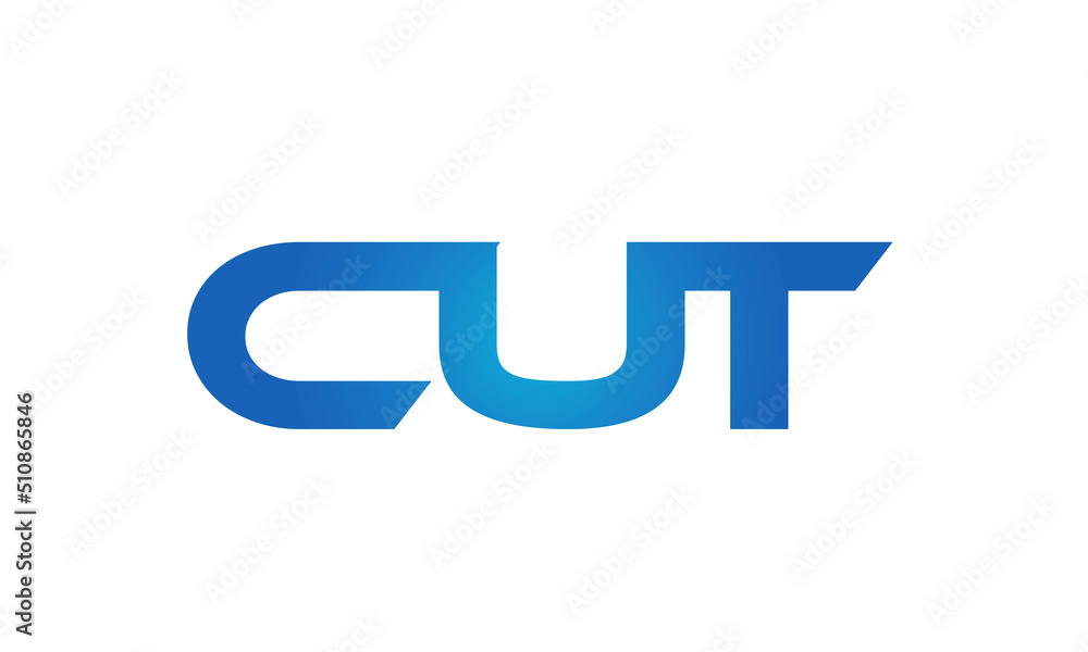 Connected CUT Letters logo Design Linked Chain logo Concept Connected CUT Letters logo Design Linked Chain logo Concept