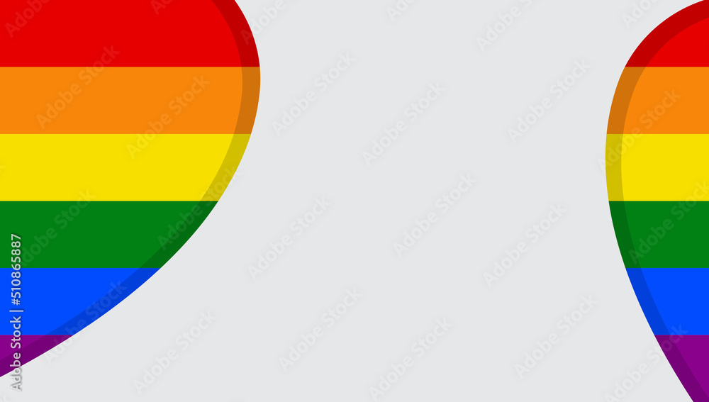 LGBT Rainbow Flag Heart in pink background papercut background ...