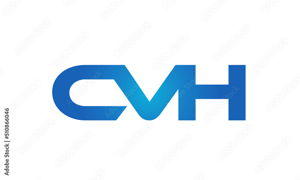 Connected CVH Letters logo Design Linked Chain logo Concept Connected CVH Letters logo Design Linked Chain logo Concept