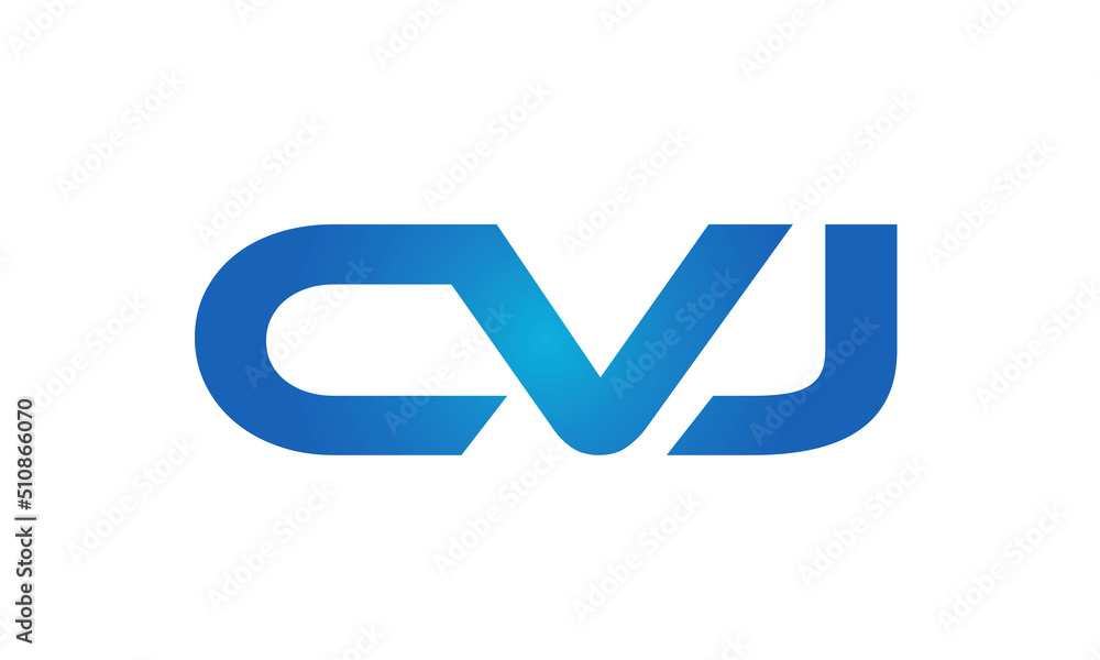 Connected CVJ Letters logo Design Linked Chain logo Concept Connected CVJ Letters logo Design Linked Chain logo Concept