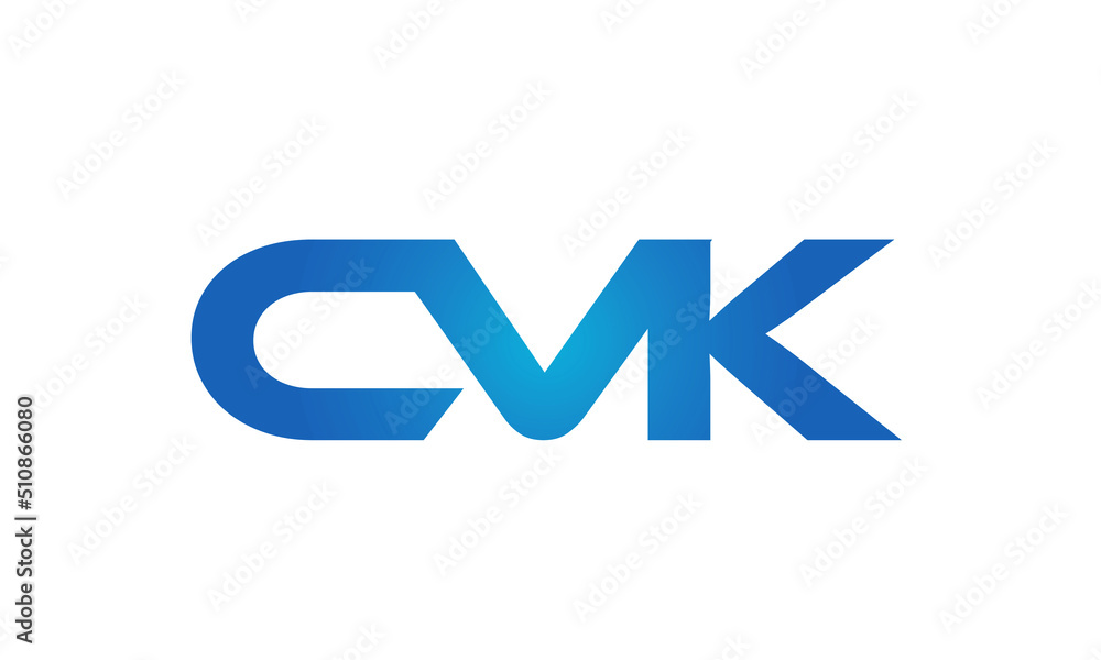 Connected CVK Letters logo Design Linked Chain logo Concept Connected CVK Letters logo Design Linked Chain logo Concept