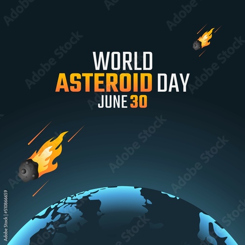 vector graphic of world asteroid day good for world asteroid day celebration. flat design. flyer design.flat illustration.