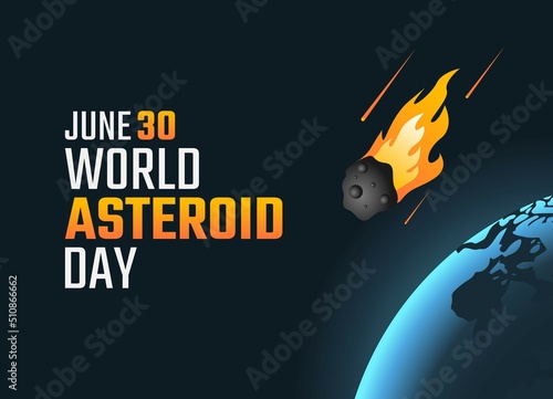 vector graphic of world asteroid day good for world asteroid day celebration. flat design. flyer design.flat illustration.