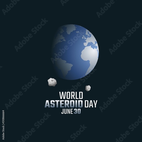 vector graphic of world asteroid day good for world asteroid day celebration. flat design. flyer design.flat illustration.