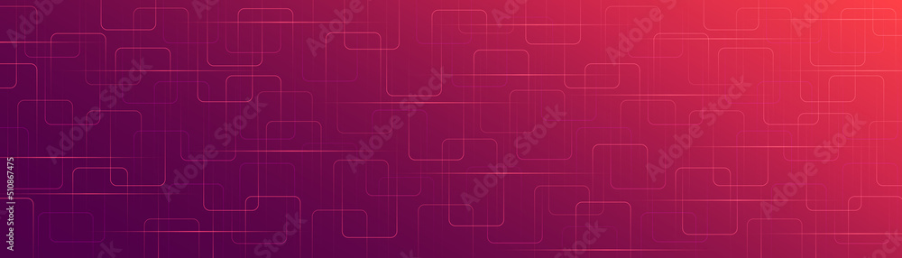 Abstract modern red purple gradient background with overlapping rectangle pattern. Geometric square lines texture. Shiny glossy geometric lines. Minimalist style graphic design