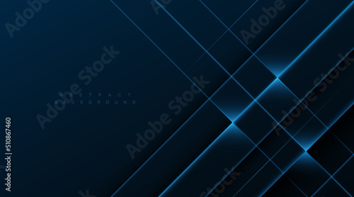 Photo Abstract diagonal glowing lines on dark blue background