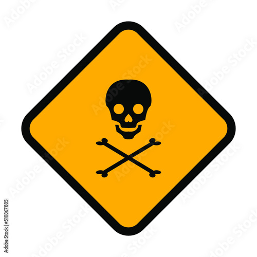 Poison sign, Danger sign with black and yellow colour