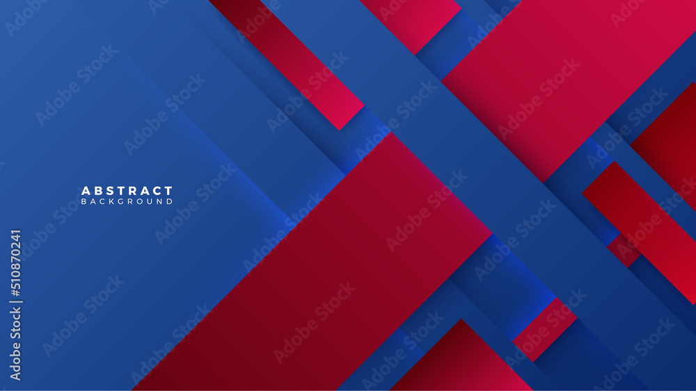 Obraz premium Blue red abstract presentation background with stripes lines