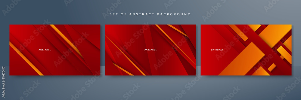 Abstract red orange banner geometric shapes vector technology background, for design brochure, website, flyer. Geometric red orange geometric shapes wallpaper for poster, presentation, landing page