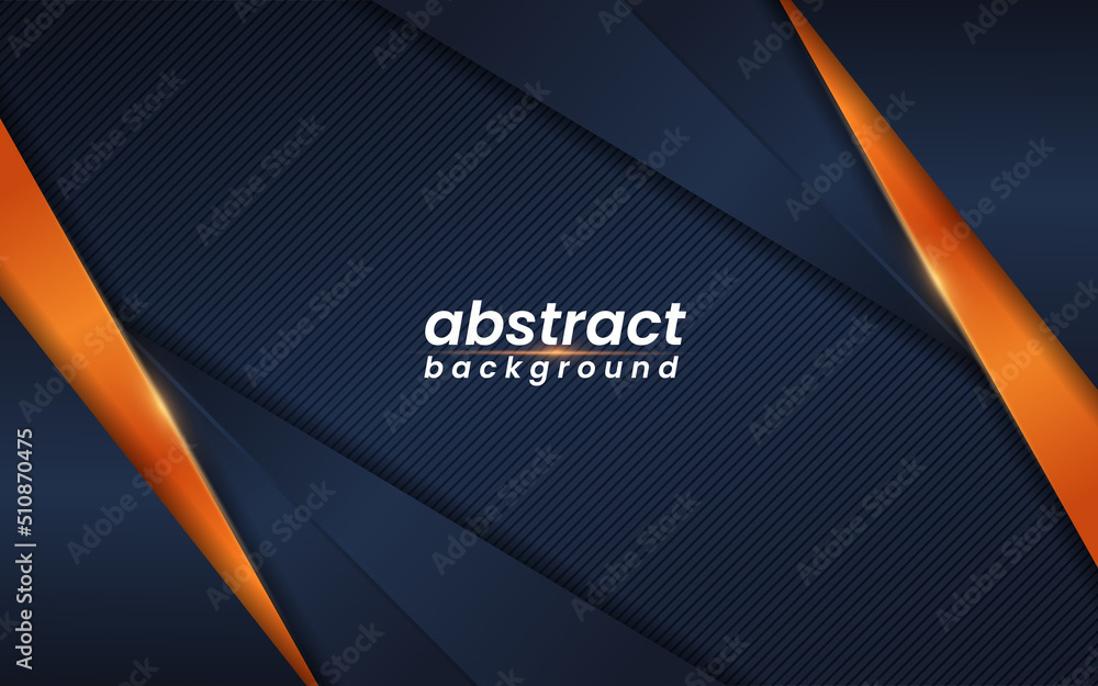 Abstract navy background with shiny orange gradient