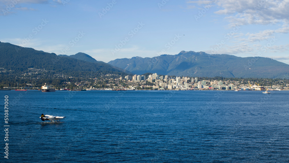 North Vancouver cityscape with sea plane - Vancouver Canada