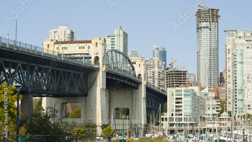 Bridge and cityscape of Vancouver  Canada.  