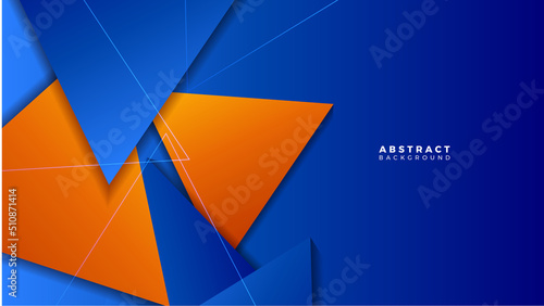 Modern blue orange banner geometric shapes corporate abstract technology background. Vector abstract graphic design banner pattern presentation background web template.
