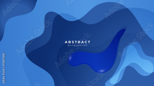 Blue abstract presentation background with wave lines