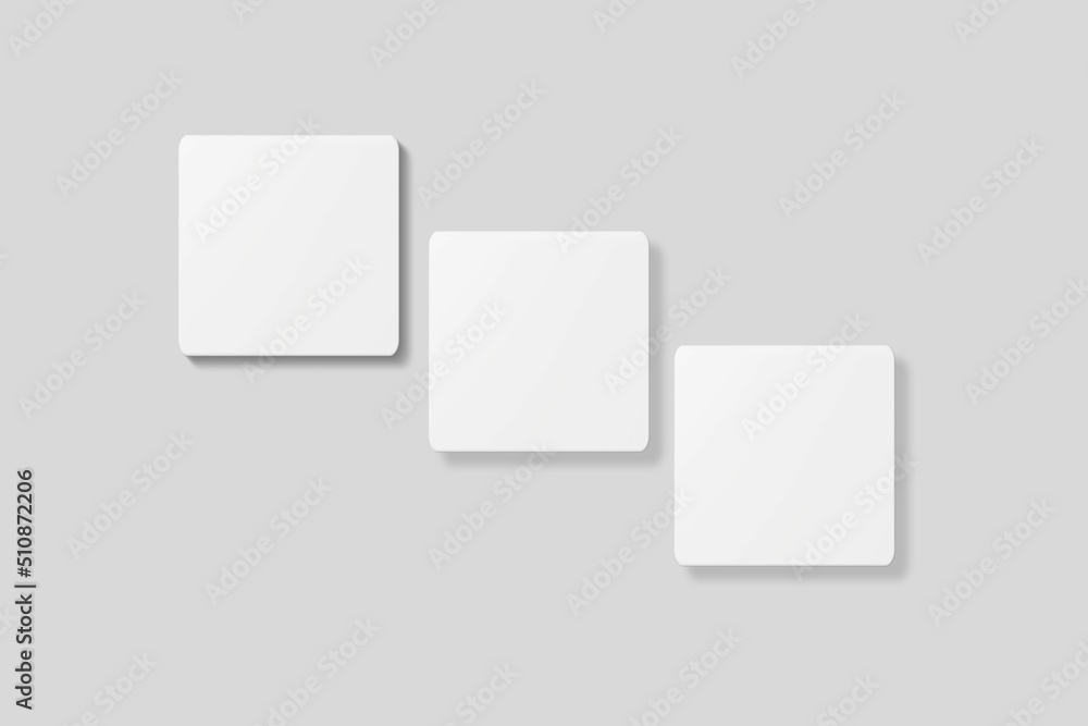 Blank square business card for mockup. 3D Render. Blank square business card for mockup. 3D Render.