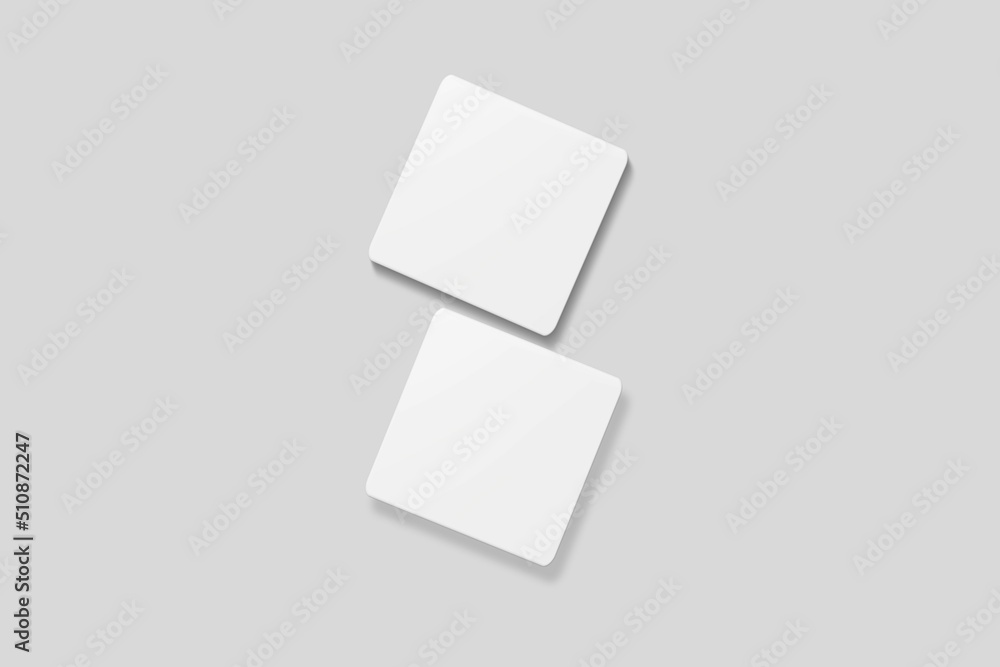 Blank square business card for mockup. 3D Render. Blank square business card for mockup. 3D Render.