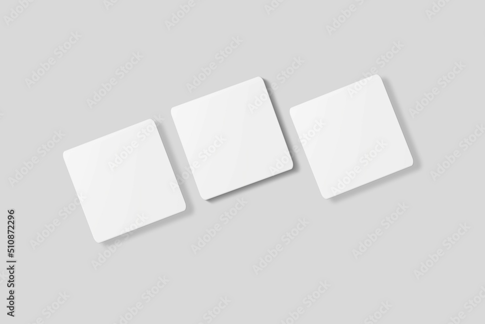 Blank square business card for mockup. 3D Render. Blank square business card for mockup. 3D Render.