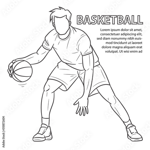 Basketball player sketch. Vector illustration