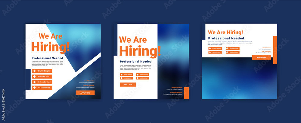 We're hiring. Job offer leaflet template. Job vacancy flyer poster ...