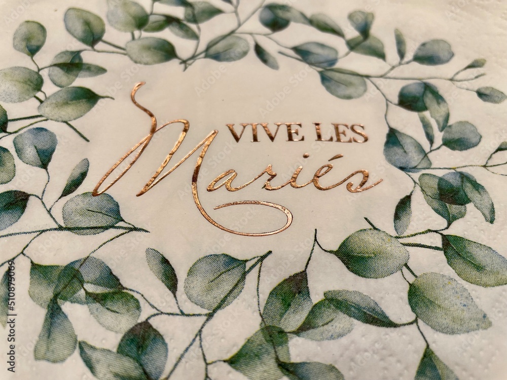 vive les mariés invitation gros plan Stock Photo | Adobe Stock