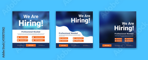 We're hiring. Job offer leaflet template. Job vacancy flyer poster template design.