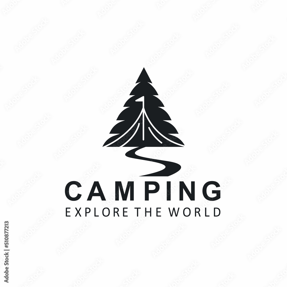 camping icon vector illustration concept design template