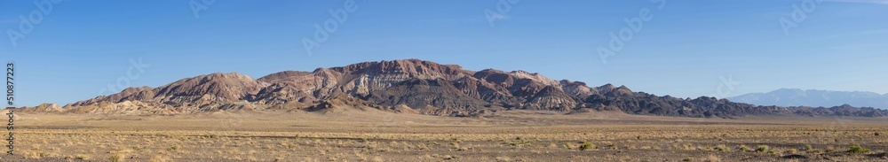 Desert Mountain Nature Landscape. Sunny Blue Sky. Nevada, United States of America. Nature Background.