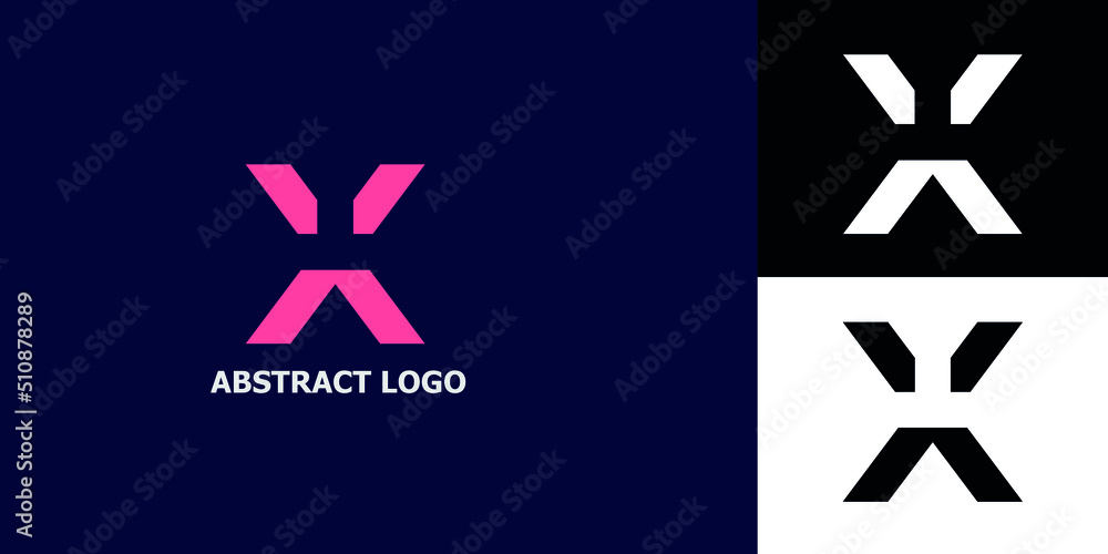 Vector Typography Geometric Icon Simple Abstract Modern Business Logo Orange Design