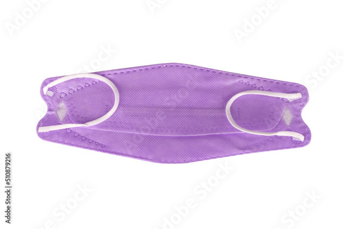 Face mask purple color isolated on white background