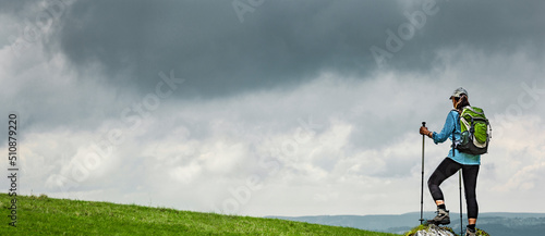 Wandern auf der Wasserkuppe in der Rhön in Hessen