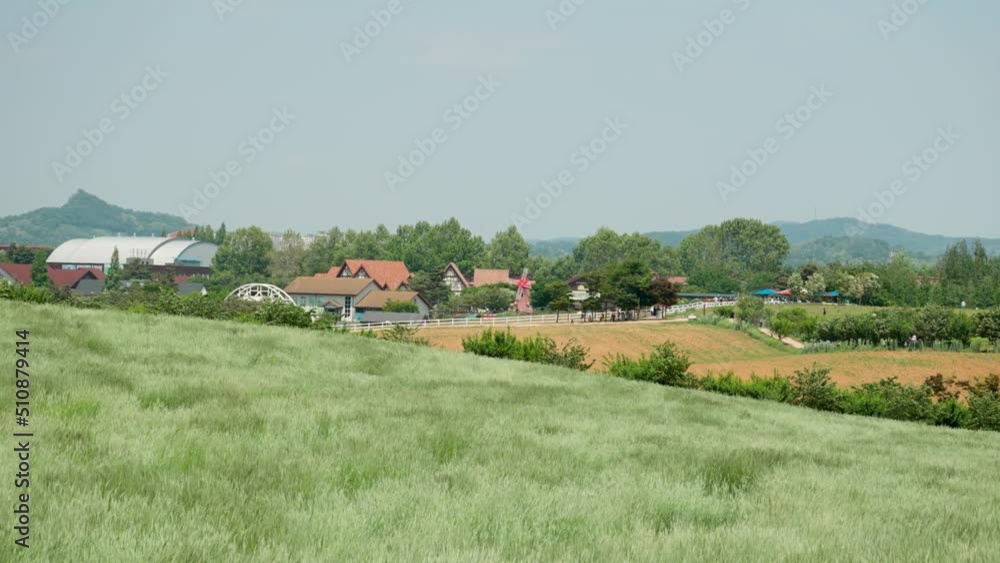 Picturesque Scenery Of Anseong Farmland, Rural Scene In Anseong, Gyeonggi-do, South Korea. wide Picturesque Scenery Of Anseong Farmland, Rural Scene In Anseong, Gyeonggi-do, South Korea. wide