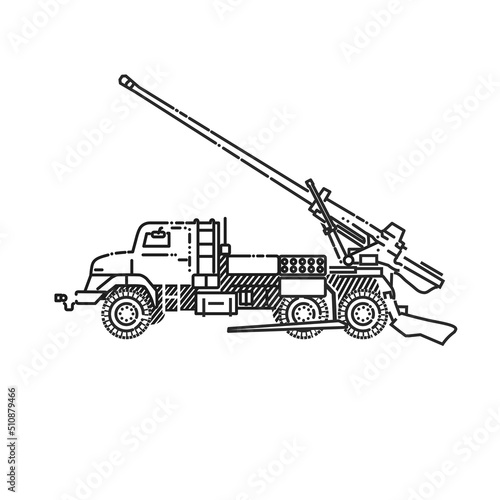 French army CAESAR self-propelled howitzer truck