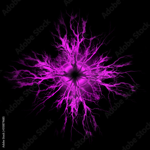 Pure Power and Electricity Violet Plasma Electrical Engergy