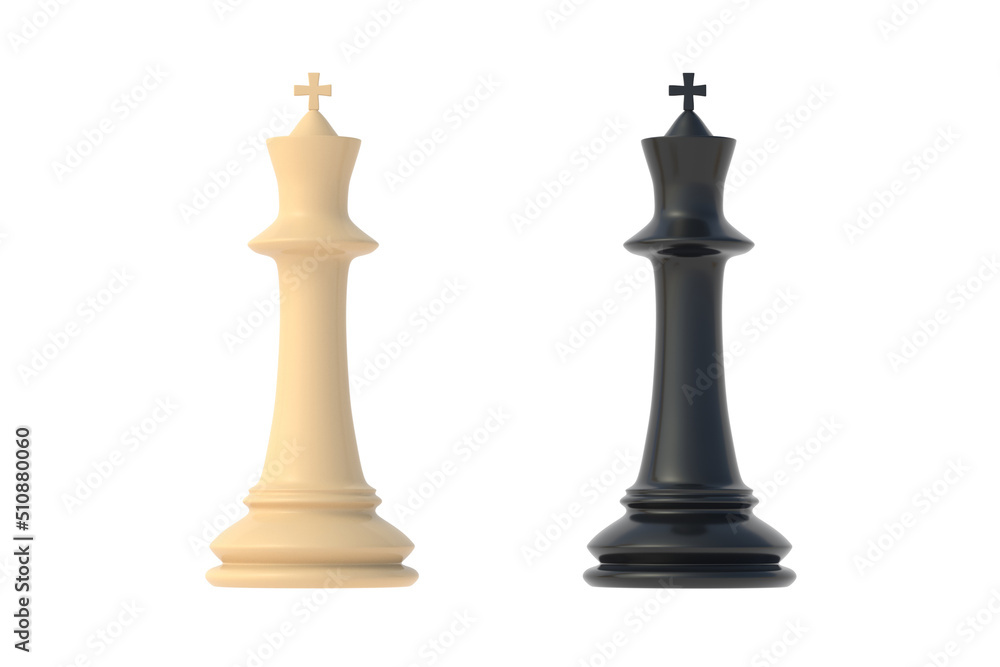Chess figure king isolated on white background. 3d render Chess figure king isolated on white background. 3d render