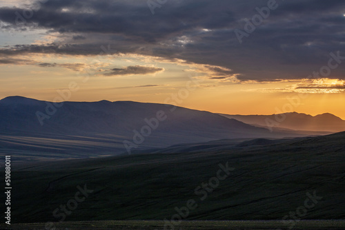 sunset over the mountains