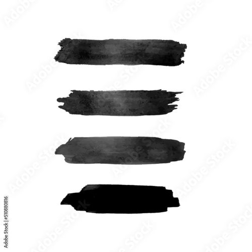 set of black paint strokes. Hand-drawn brush strock collection. Vector paintbrush set