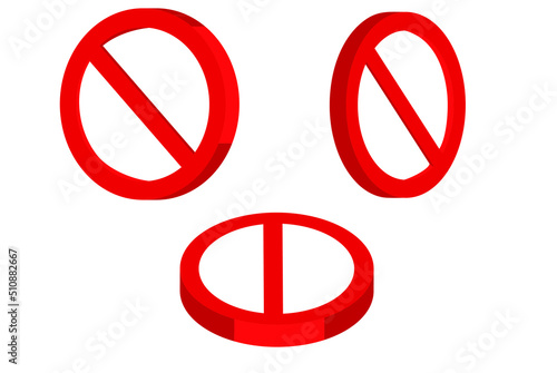 Free Download 3D no waiting traffic sign vector set, isolated on white background, traffic rules concept, circle shape traffic sign collection from different angles, driver signboards, no waiting warning signs - GFXLoad